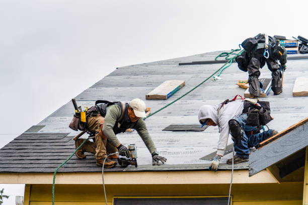 Professional Emergency Roof Repair technician working in Albany, IN